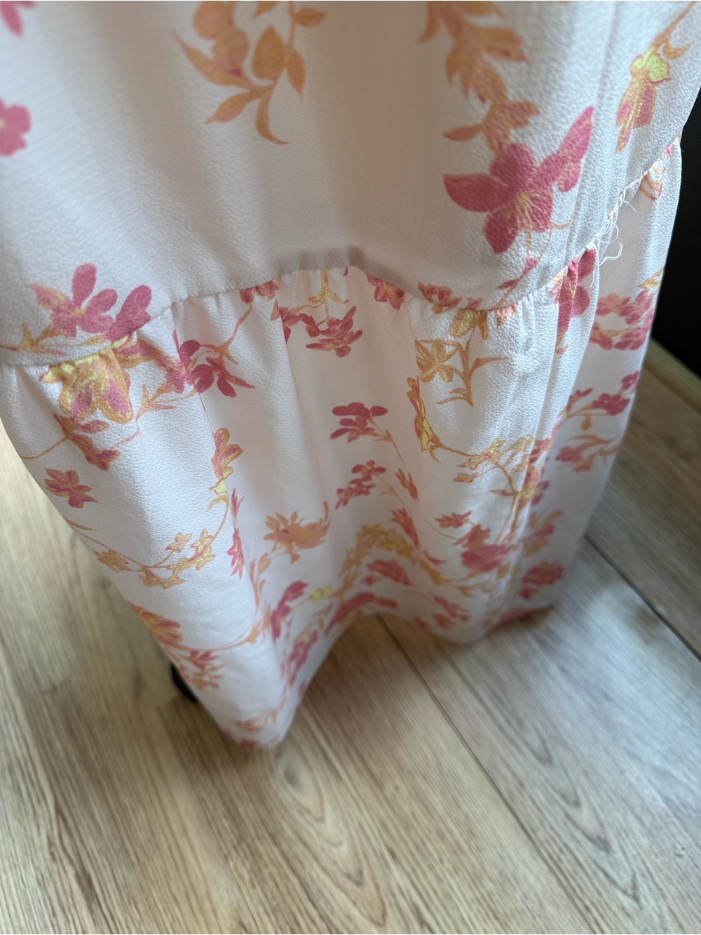 FRENCH CONNECTION BOHO MAXI PEACH FLORAL DRESS - Picture 8 of 13
